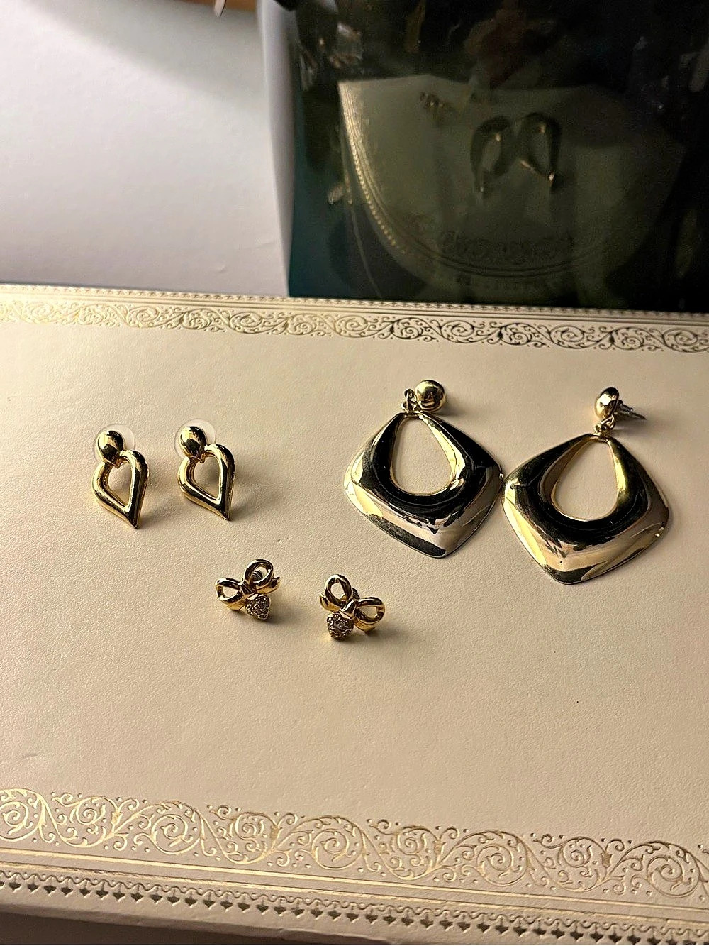 Gold Tone Statement Earrings